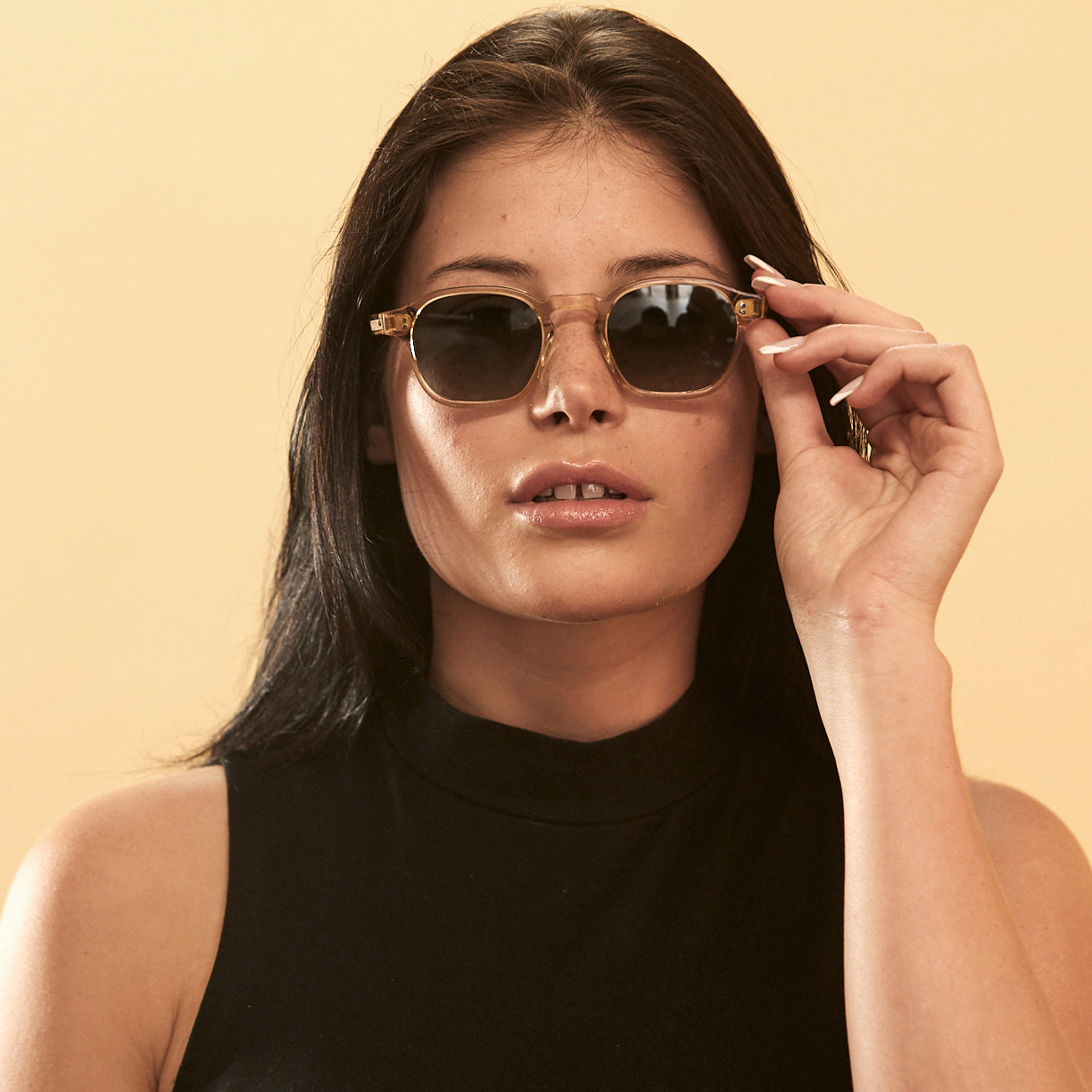 Lucius - Champagne with Gradient Green Polarised Lenses