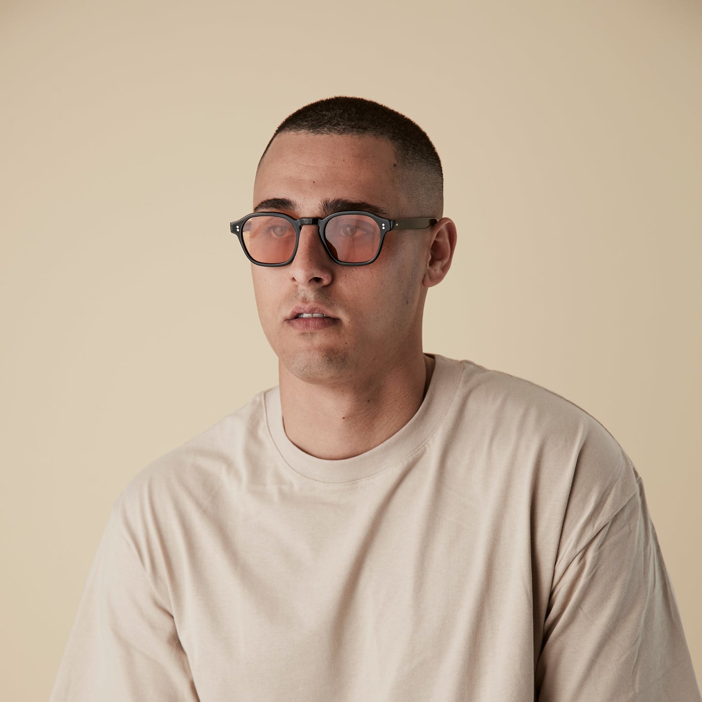 Lucius - Black with Citrus Orange Lens