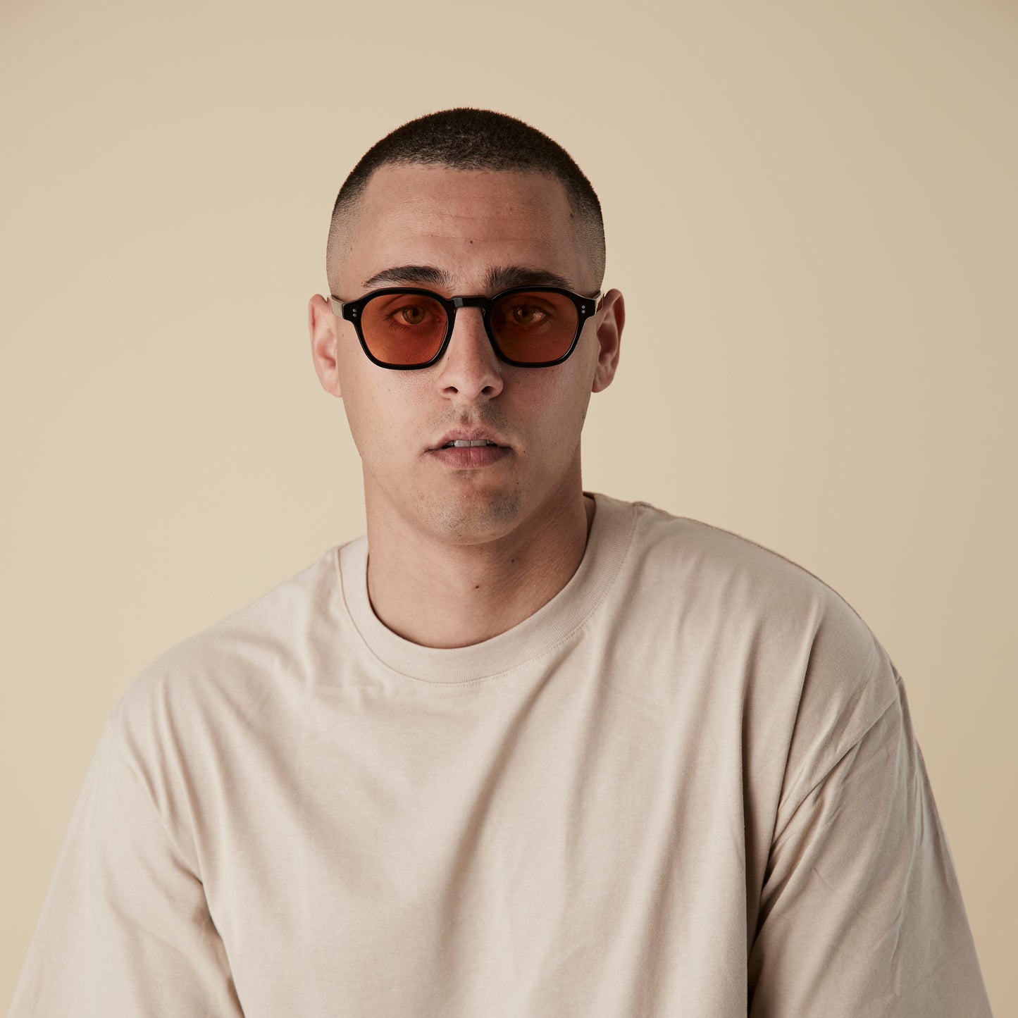Lucius - Black with Citrus Orange Lens