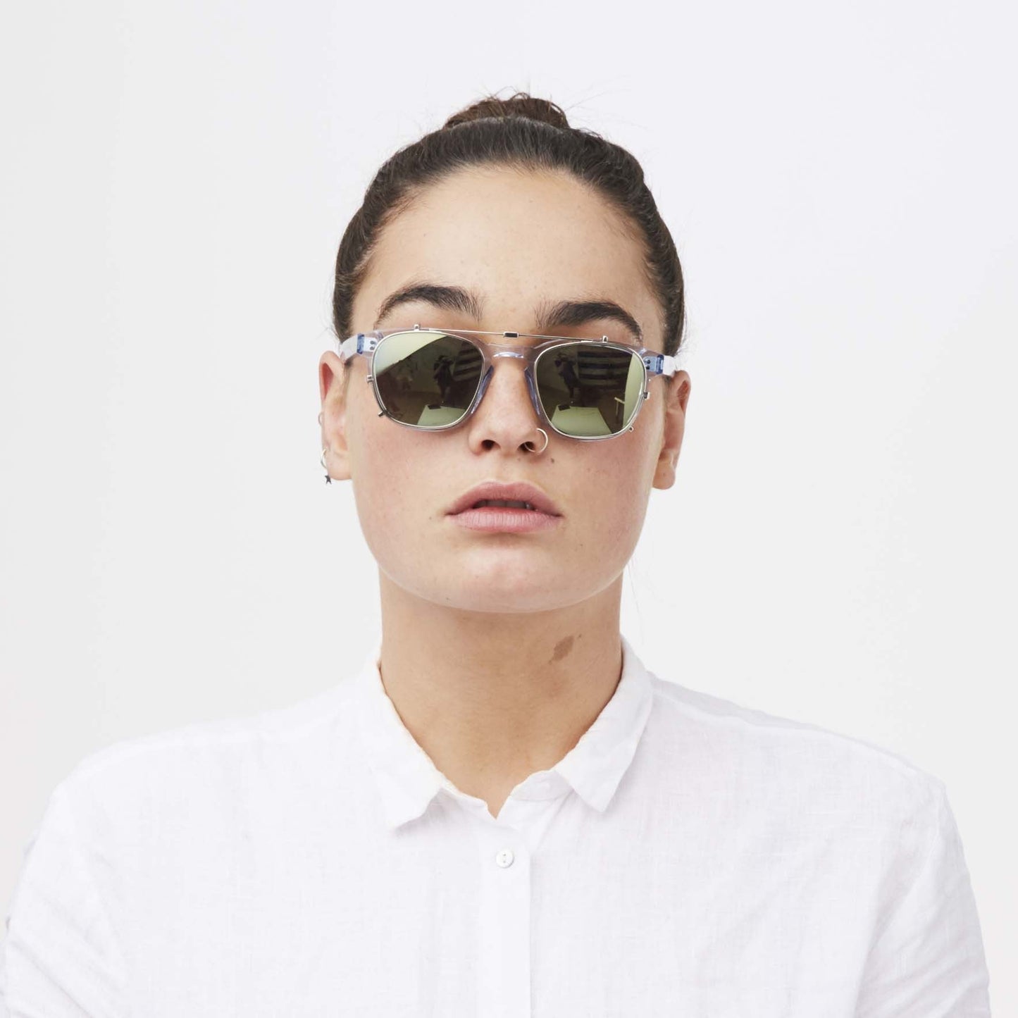Clip-On Lens - Clear with Capri Yellow Mirror: Yacht Master Fit